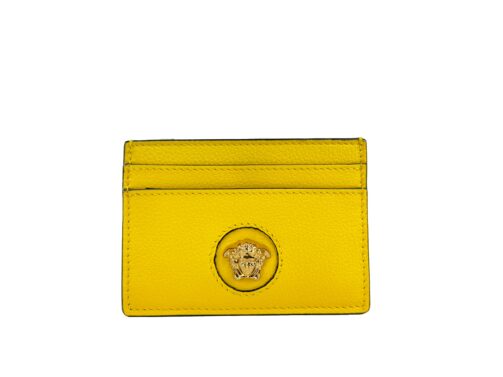 Anorah Mini Yellow Leather Slim Card Case Wallet